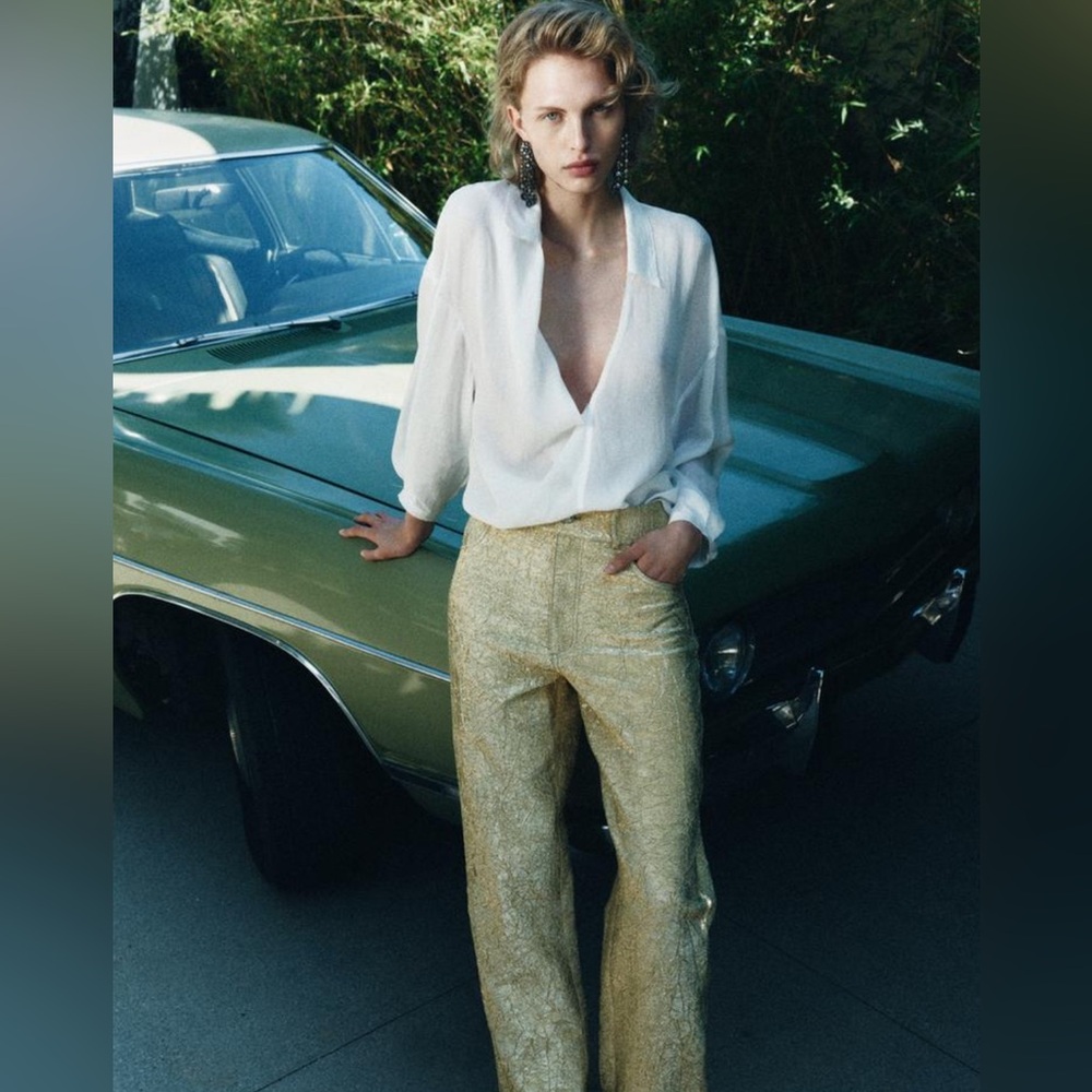 Zara Shiny Gold Trousers